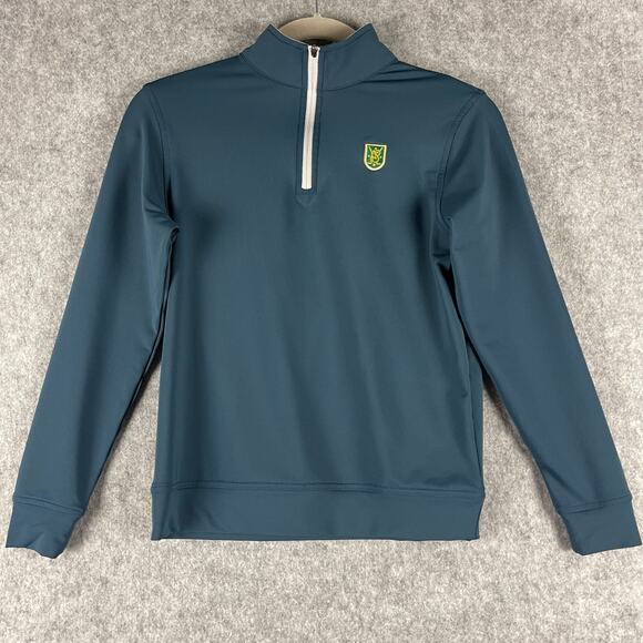 Peter Millar Pullover Youth Medium Blue Crown Sport Quarter Zip Golf Performance - Picture 1 of 15